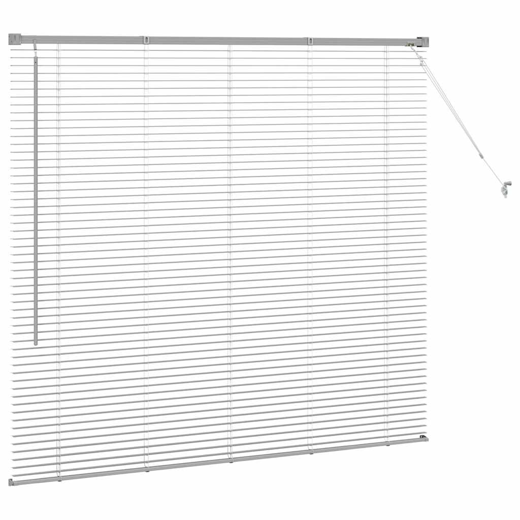 vidaXL Βενετσιάνικες Ρόδες Ασημί 130 x 140 cm Αλουμίνιο