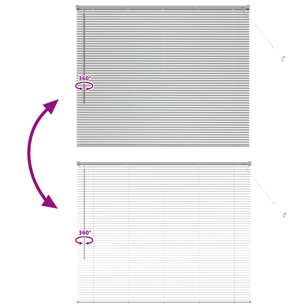 vidaXL Βενετσιάνικες Ρόδες Ασημί 130 x 155 εκ Αλουμίνιο