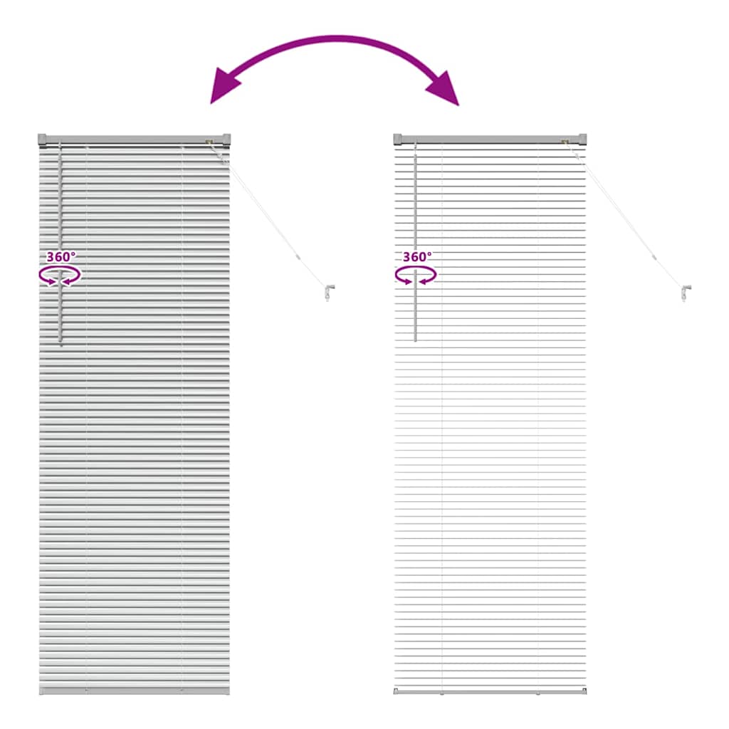vidaXL Βενετσιάνικες Ρόδες Ασημί 175 x 60 εκ Αλουμίνιο