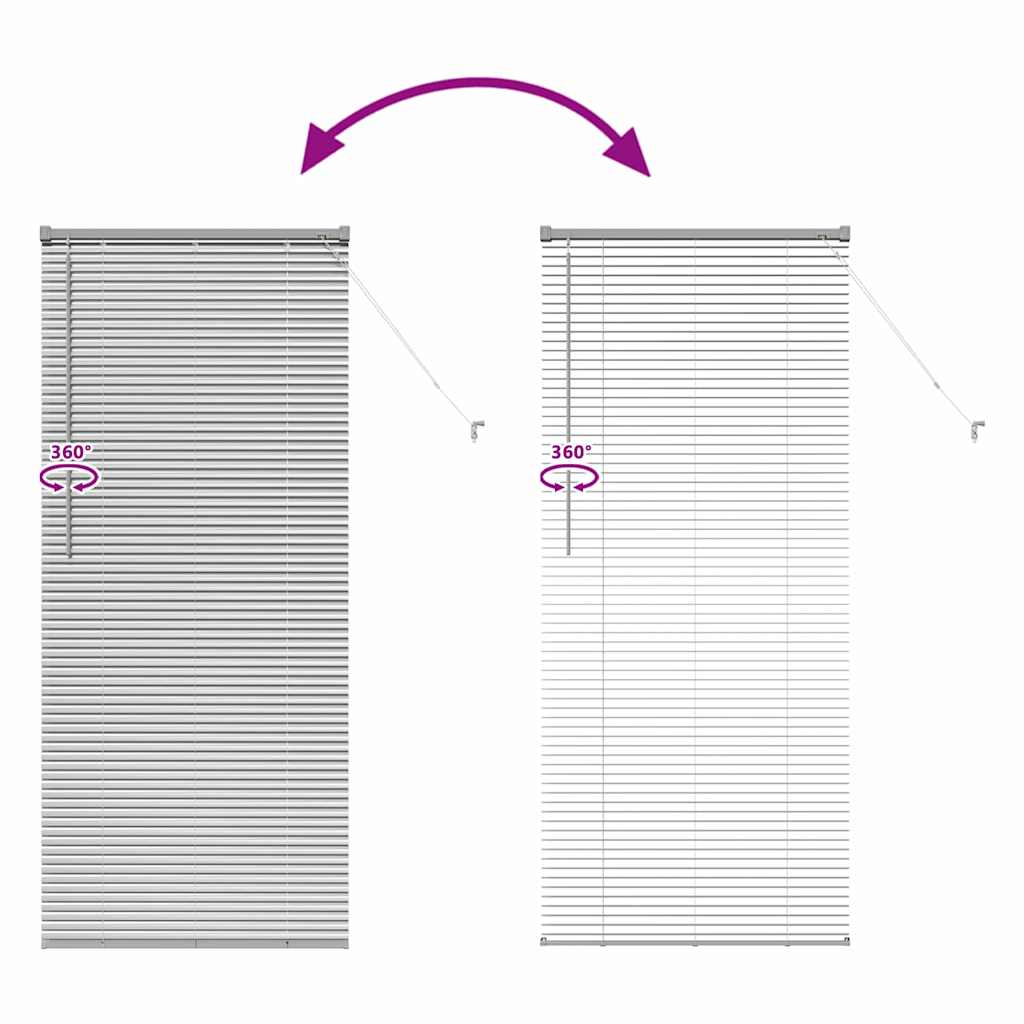 vidaXL Βενετσιάνικες Ρόδες Ασημί 175 x 80 εκ Αλουμίνιο