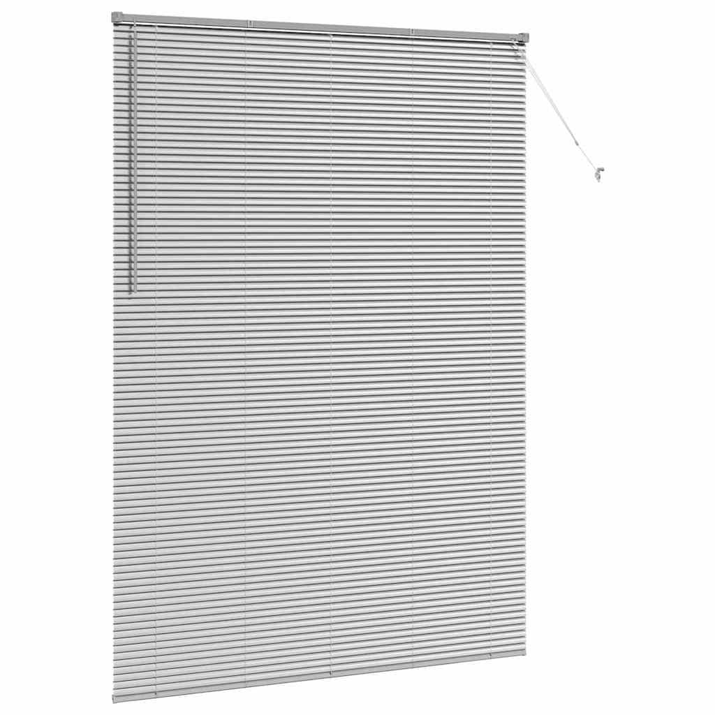 vidaXL Βενετσιάνικες Ρόδες Ασημί 220 x 155 εκ Αλουμίνιο
