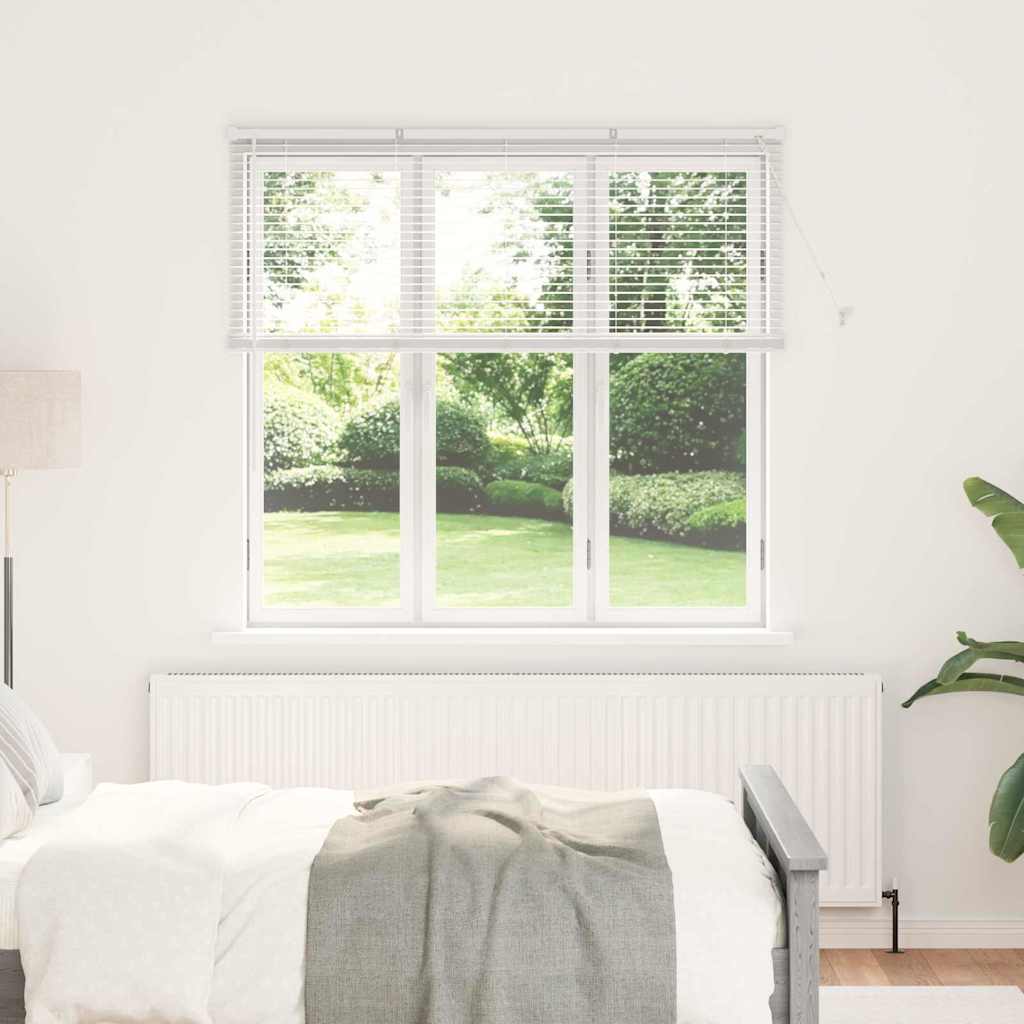 vidaXL Βενετσιάνικες Ρόδες Λευκό 130 x 145 εκ Αλουμίνιο