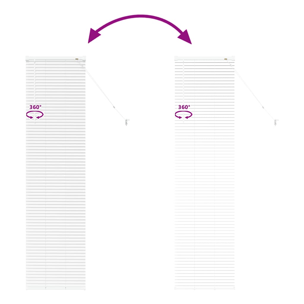vidaXL Βενετσιάνικες Ρόδες Λευκό 175 x 50 εκ Αλουμίνιο