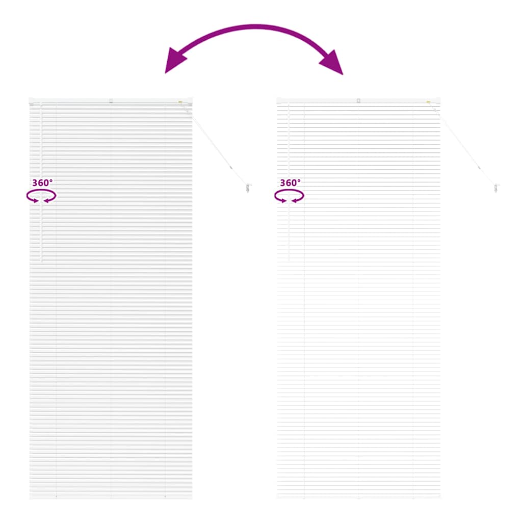 vidaXL Βενετσιάνικες Ρόδες Λευκό 220 x 85 εκ Αλουμίνιο