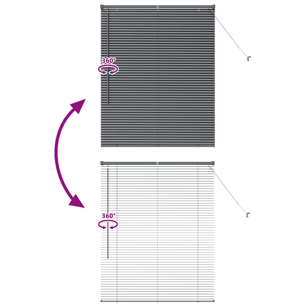 vidaXL Βενετσιάνικες Ρόδες Σκούρο Γκρι 130 x 100 cm Αλουμίνιο