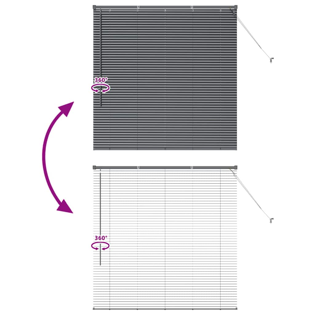 vidaXL Βενετσιάνικες Ρόδες Σκούρο Γκρι 130 x 135 εκ Αλουμίνιο