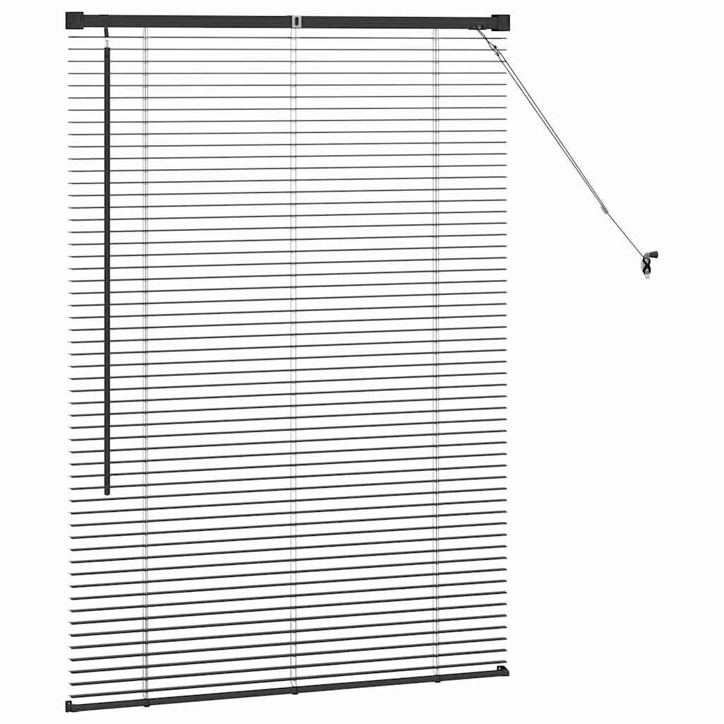 vidaXL Βενετσιάνικες Ρόδες Μαύρο 130 x 85 εκ Αλουμίνιο