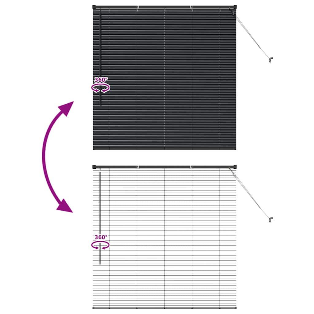 vidaXL Βενετσιάνικες Ρόδες Μαύρο 130 x 135 εκ Αλουμίνιο