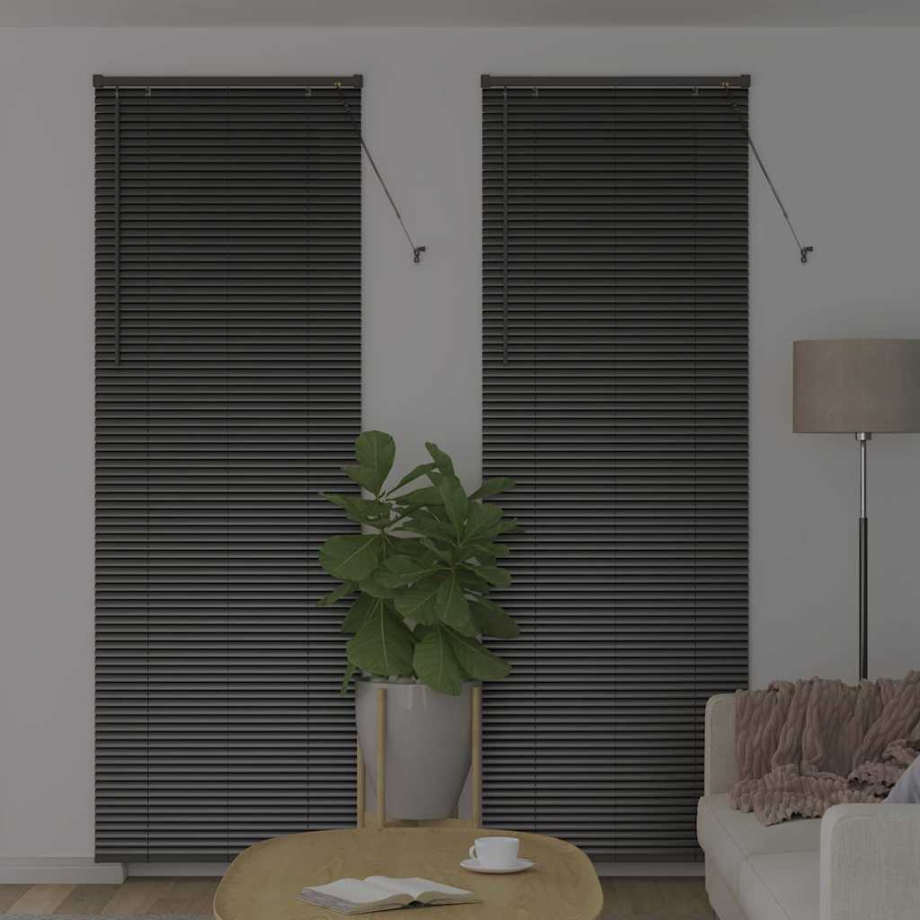 vidaXL Βενετσιάνικες Ρόδες Μαύρο 220 x 70 εκ Αλουμίνιο
