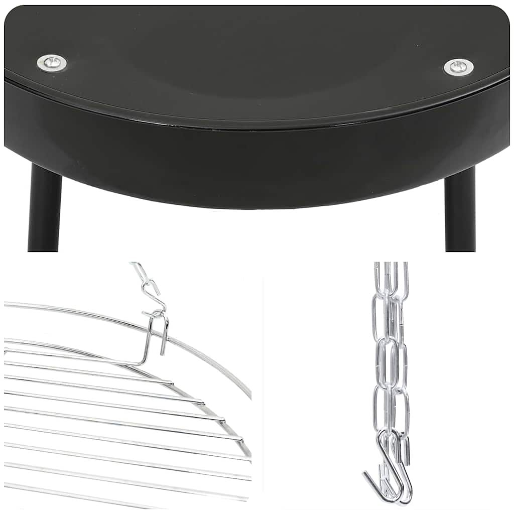 vidaXL Τρίποδο Μαγειρέματος Με Grill Grate Και Τηγάνι Φωτιάς 170 εκ.