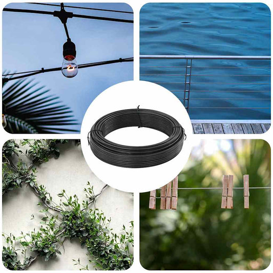 vidaXL Σχοινί Περιφράξεως Ανθρακί 33 μ Ατσάλι με επικάλυψη PVC