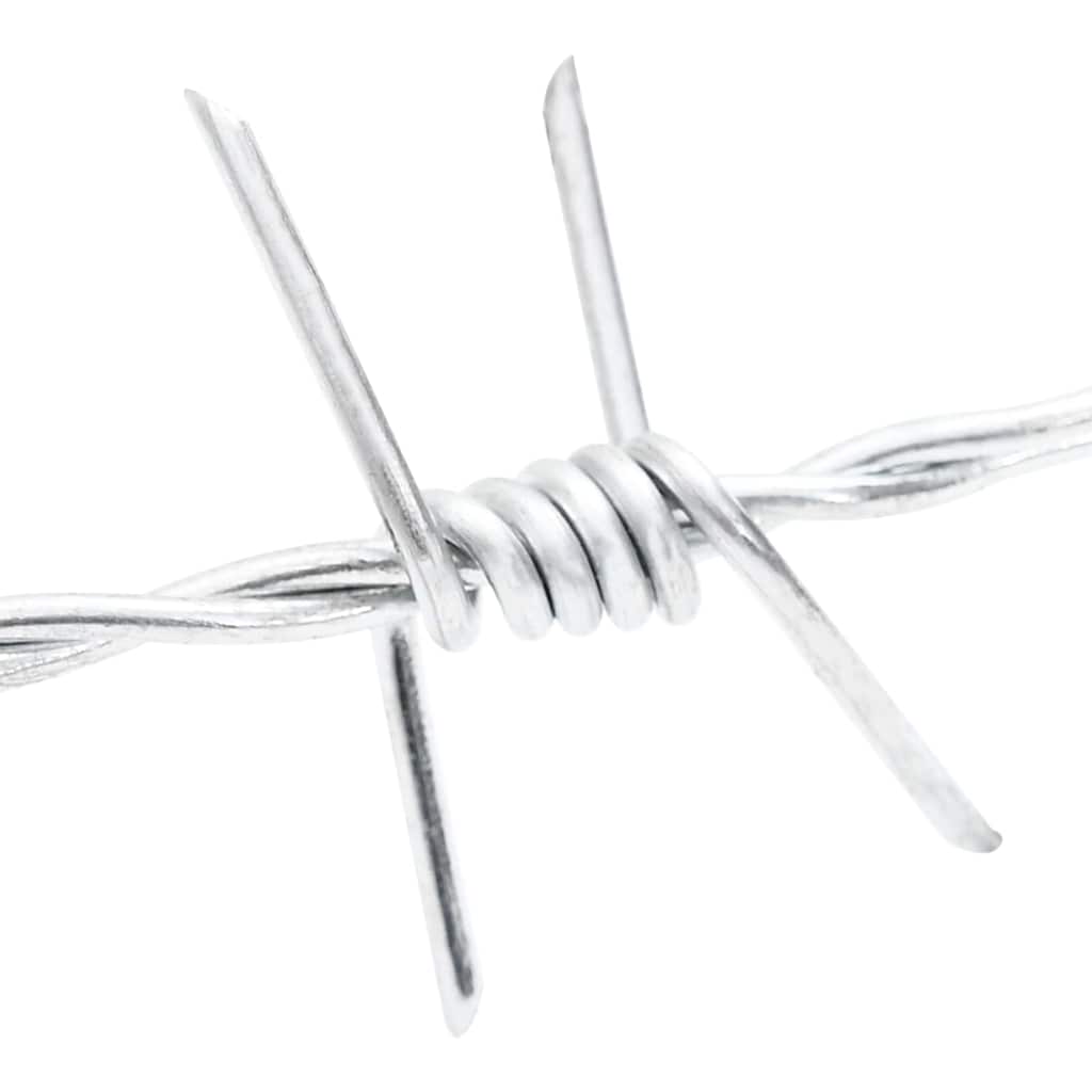 vidaXL Αγκαθωτό Σύρμα Ασημί 100 m