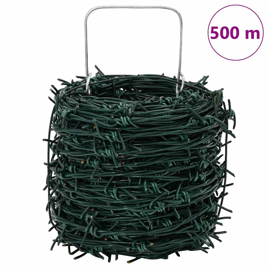 vidaXL Αγκαθωτό Σύρμα Πράσινο 100 m