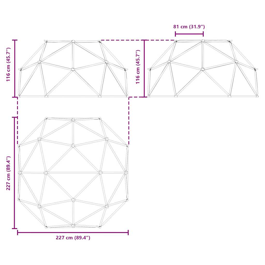 vidaXL Δομή Αναρρίχησης για Παιδιά 3-10 Ετών 255 εκ. με 200 κιλά Χωρητικότητα