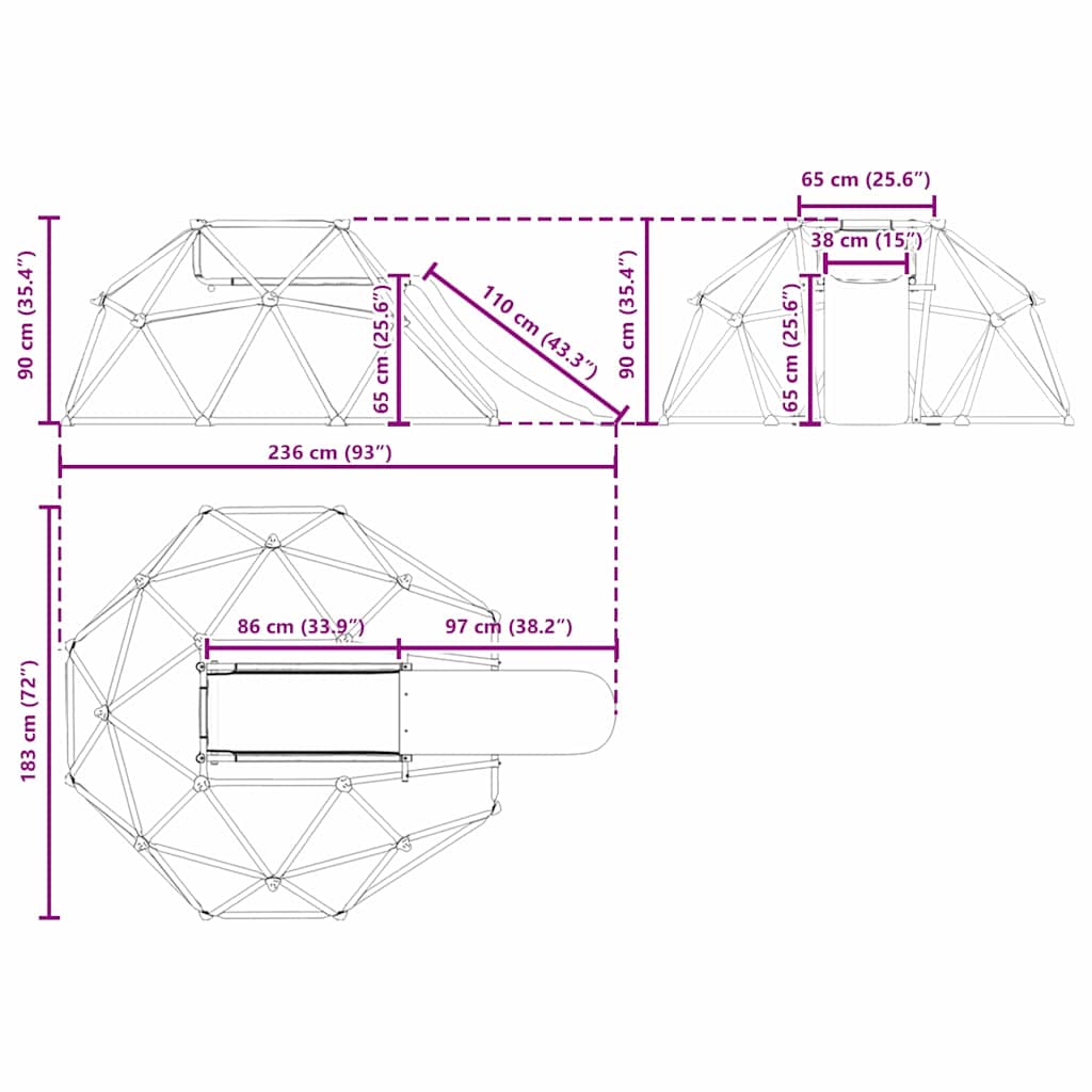 vidaXL Δοκός Αναρρίχησης με Τσουλήθρα για Παιδιά 3-10 Ετών 247 εκ. 200 κιλά