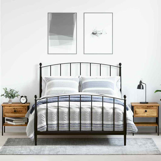 vidaXL Κομοδίνο με συρτάρι 2 pcs Παλαιό ξύλο 40 x 42 x 45 εκ.