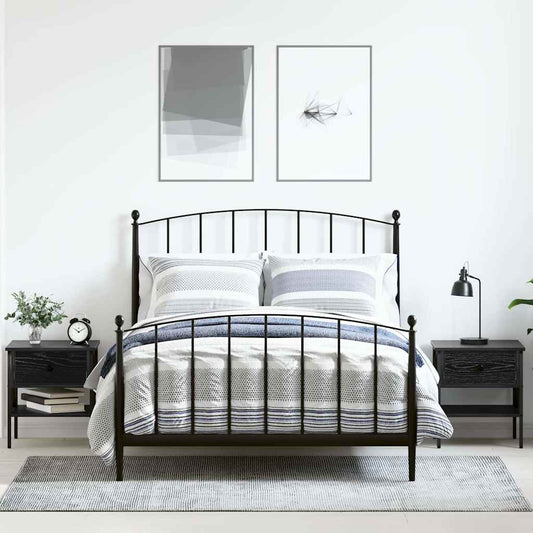 vidaXL Κομοδίνο με συρτάρι 2 pcs Μαύρη δρυς 40 x 42 x 45 εκ.