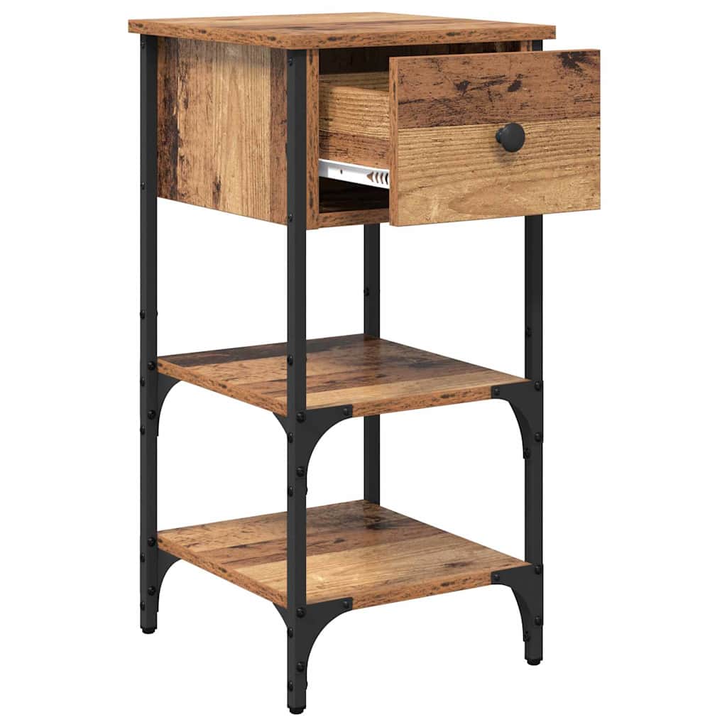 vidaXL Κομοδίνο Καφέ 33.5 x 36 x 70 εκ Στερεό Ανακτηθέν Ξύλο