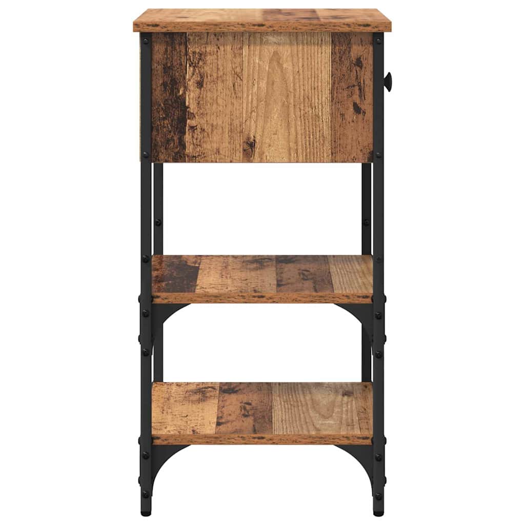 vidaXL Κομοδίνο Καφέ 33.5 x 36 x 70 εκ Στερεό Ανακτηθέν Ξύλο