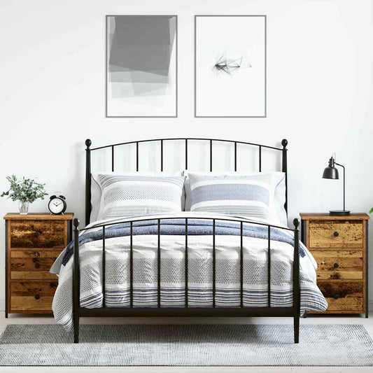 vidaXL Κομοδίνο 2 pcs Καφέ 40 x 36 x 60 εκ Στερεό Ανακτηθέν Ξύλο