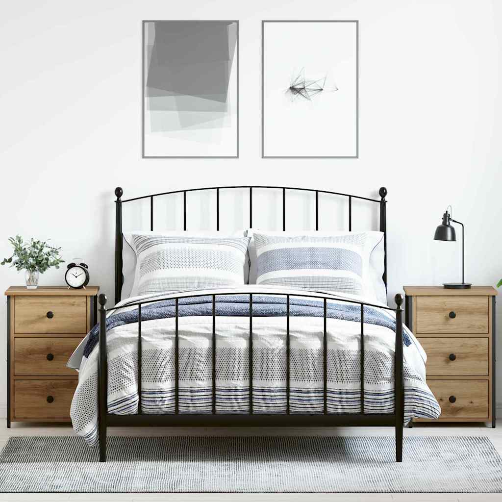 vidaXL Κομοδίνο με συρτάρι 2 pcs artisan δρυς