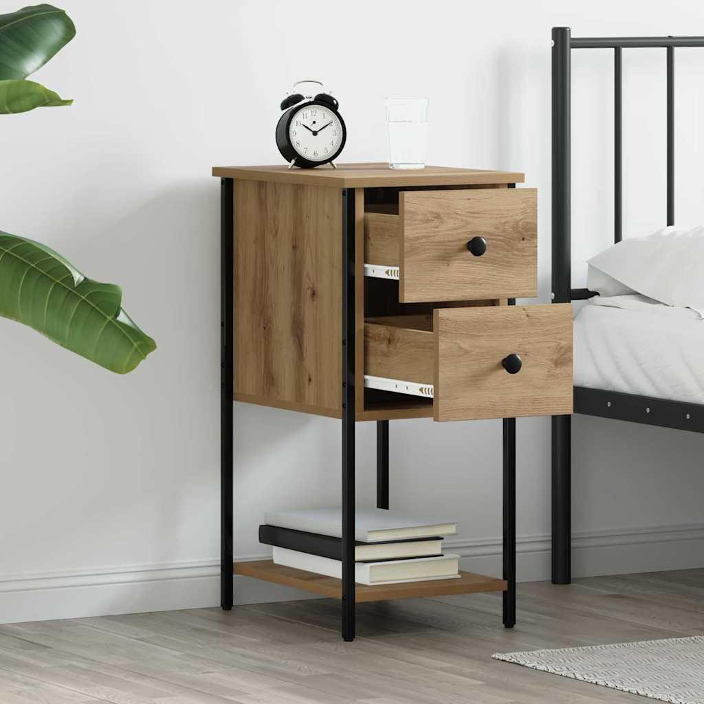 vidaXL Κομοδίνο artisan δρυς 32 x 42 x 70 εκ Επεξεργασμένο ξύλο