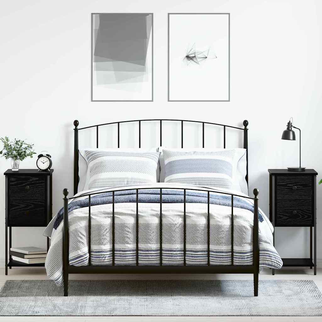 vidaXL Κομοδίνο 2 pcs Μαύρη δρυς 32 x 42 x 70 εκ Επεξεργασμένο ξύλο