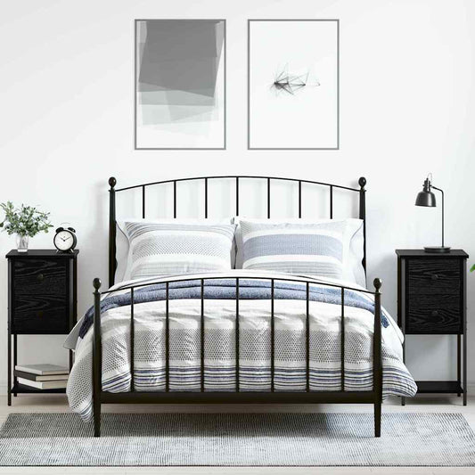 vidaXL Κομοδίνο 2 pcs Μαύρη δρυς 32 x 42 x 70 εκ Επεξεργασμένο ξύλο