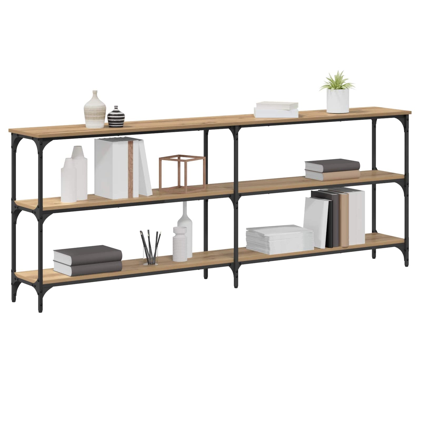 vidaXL Τραπέζι κονσόλας artisan δρυς 200 x 29 x 75 cm