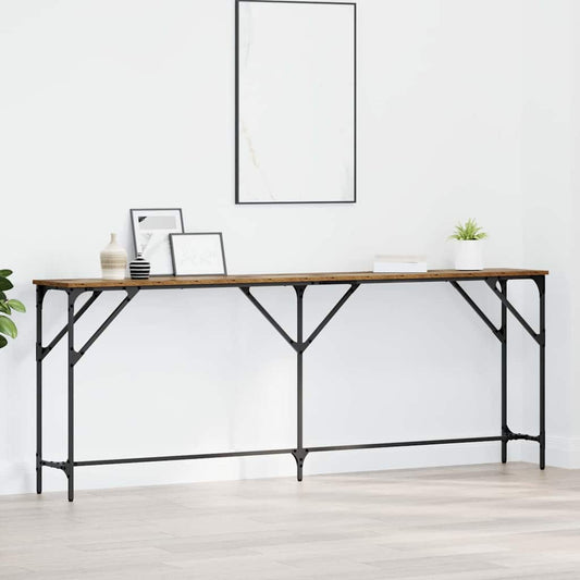 vidaXL Τραπέζι κονσόλας Παλιό Ξύλο 200 x 29 x 75 cm