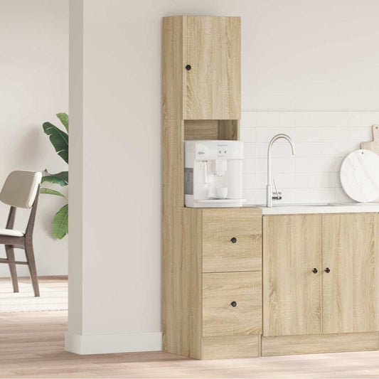 vidaXL Ντουλάπα Κουζίνας Μπεζ 35 x 50 x 180 εκ. Επεξεργασμένο Ξύλο