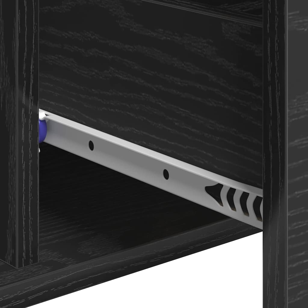 vidaXL Πλαϊνό γραφείο Μαύρη Οξυά 60 x 31 x 70 εκ Επεξεργασμένο ξύλο