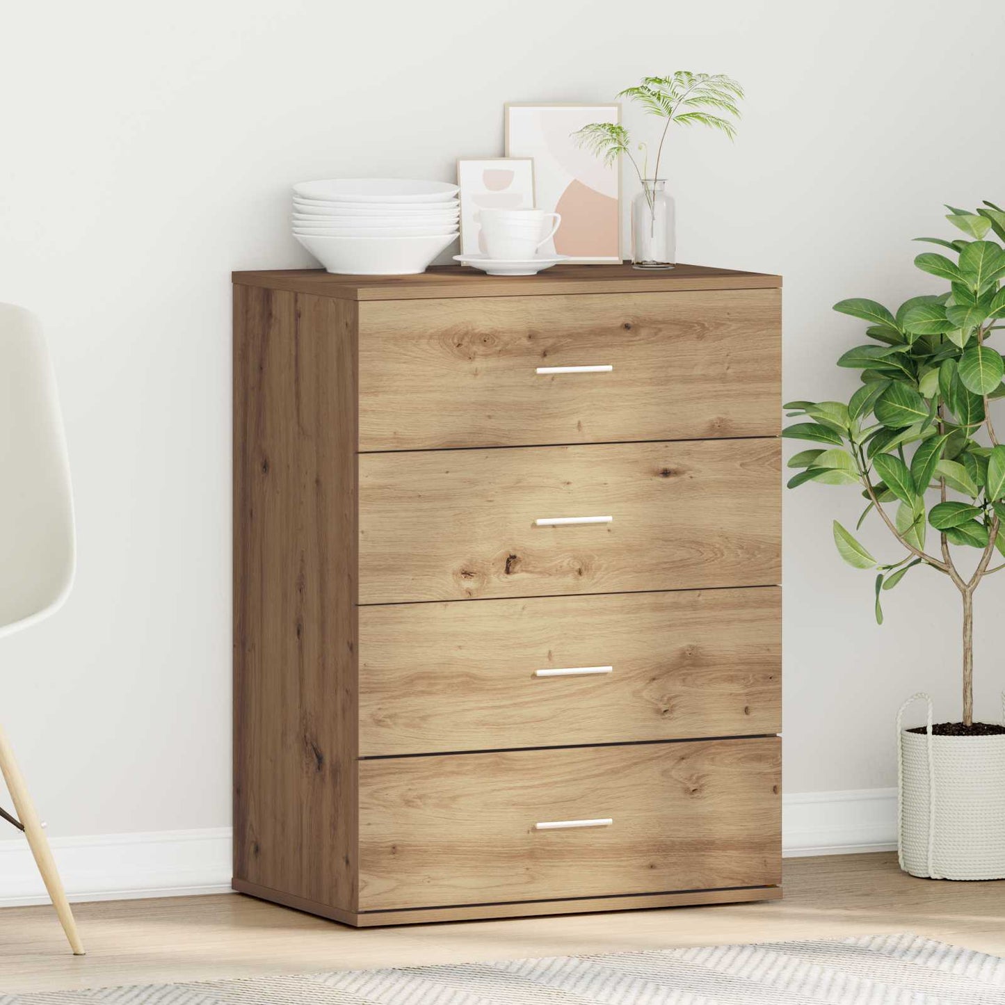 vidaXL Πλαϊνό γραφείο Artisan Oak 60 x 39 x 80 εκ Επεξεργασμένο ξύλο