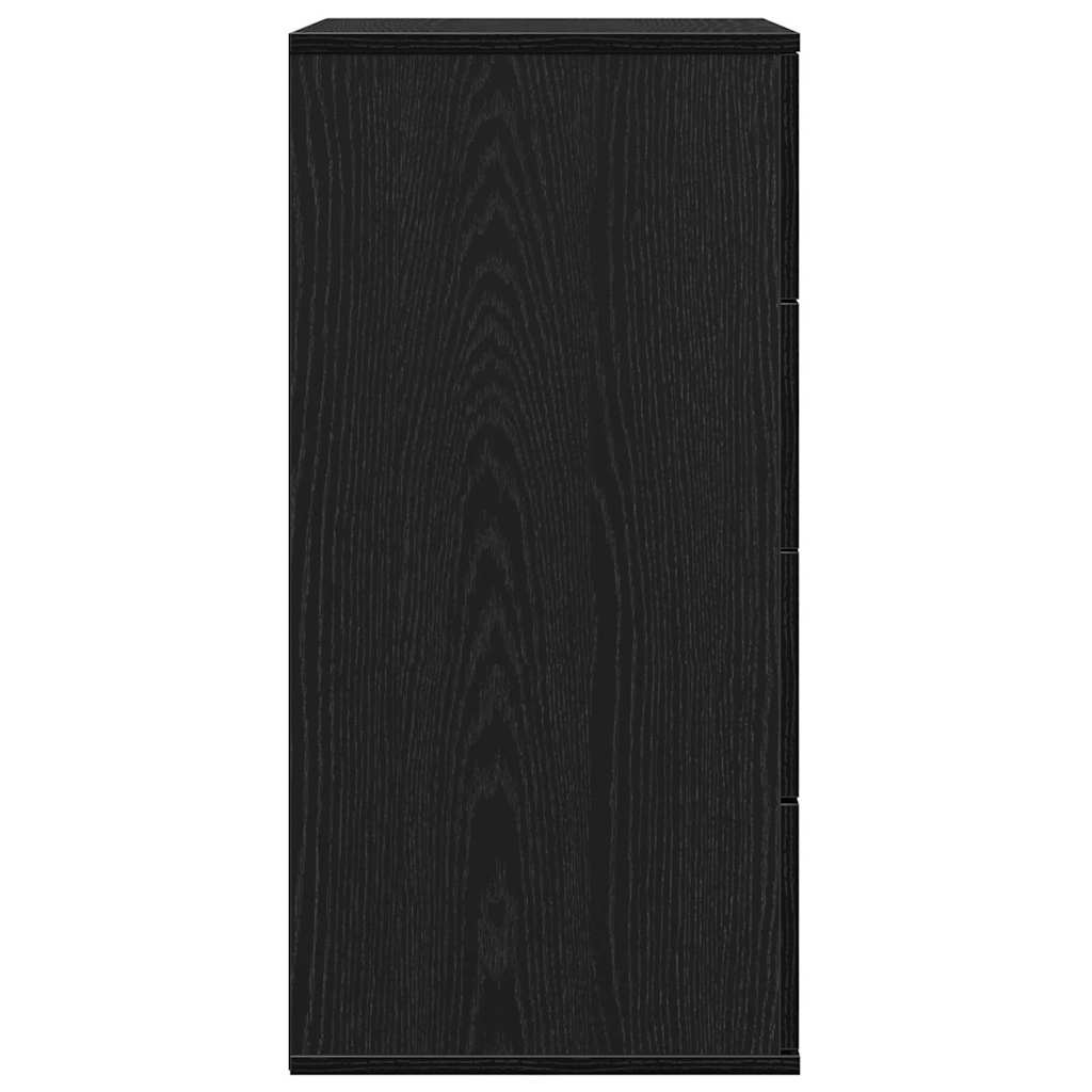 vidaXL Πλαϊνό γραφείο Μαύρη Οξυά 60 x 39 x 80 εκ Επεξεργασμένο ξύλο