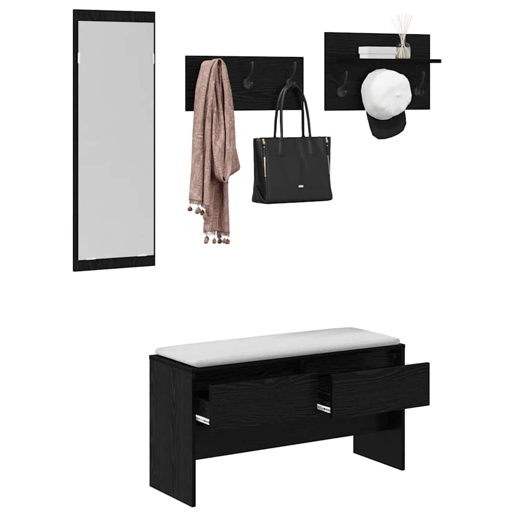 vidaXL Σετ επίπλων χωλ με συρτάρι 4 pcs Παλιό Ξύλο Επεξεργασμένο ξύλο