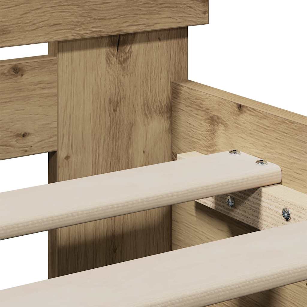 vidaXL Σκελετός Κρεβατιού Artisan Oak 90 x 200 cm Επεξεργασμένο ξύλο