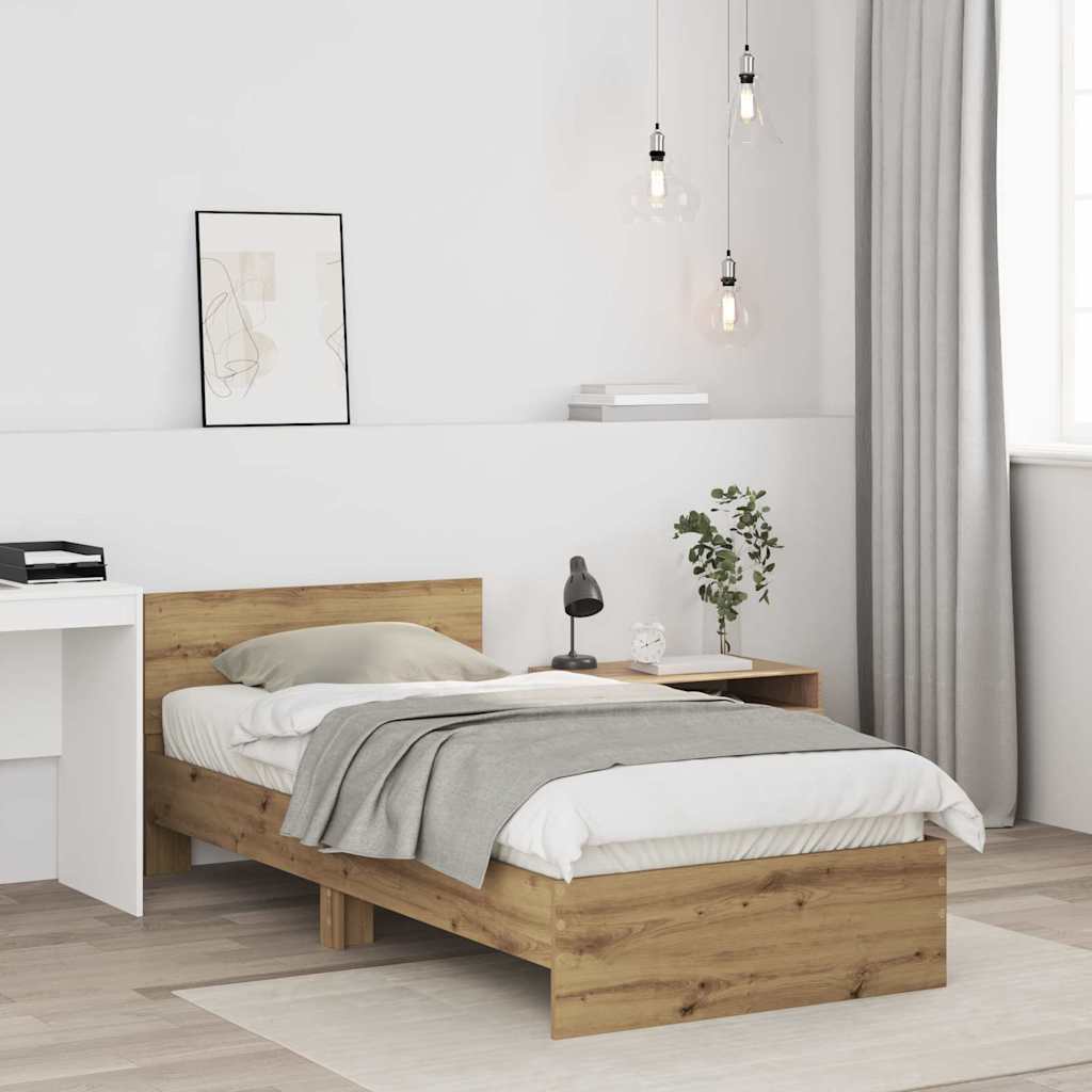 vidaXL Σκελετός Κρεβατιού Artisan Oak 90 x 200 cm Επεξεργασμένο ξύλο