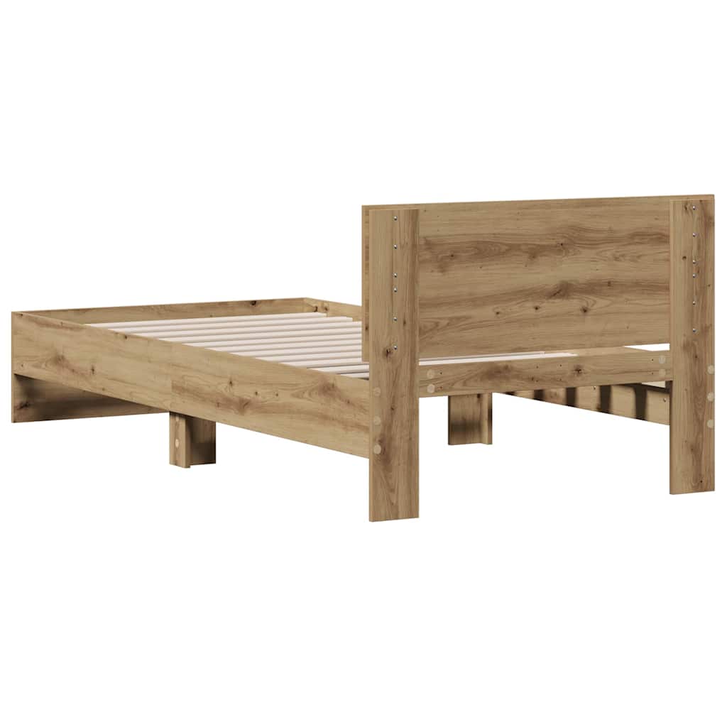 vidaXL Σκελετός Κρεβατιού Artisan Oak 90 x 200 cm Επεξεργασμένο ξύλο