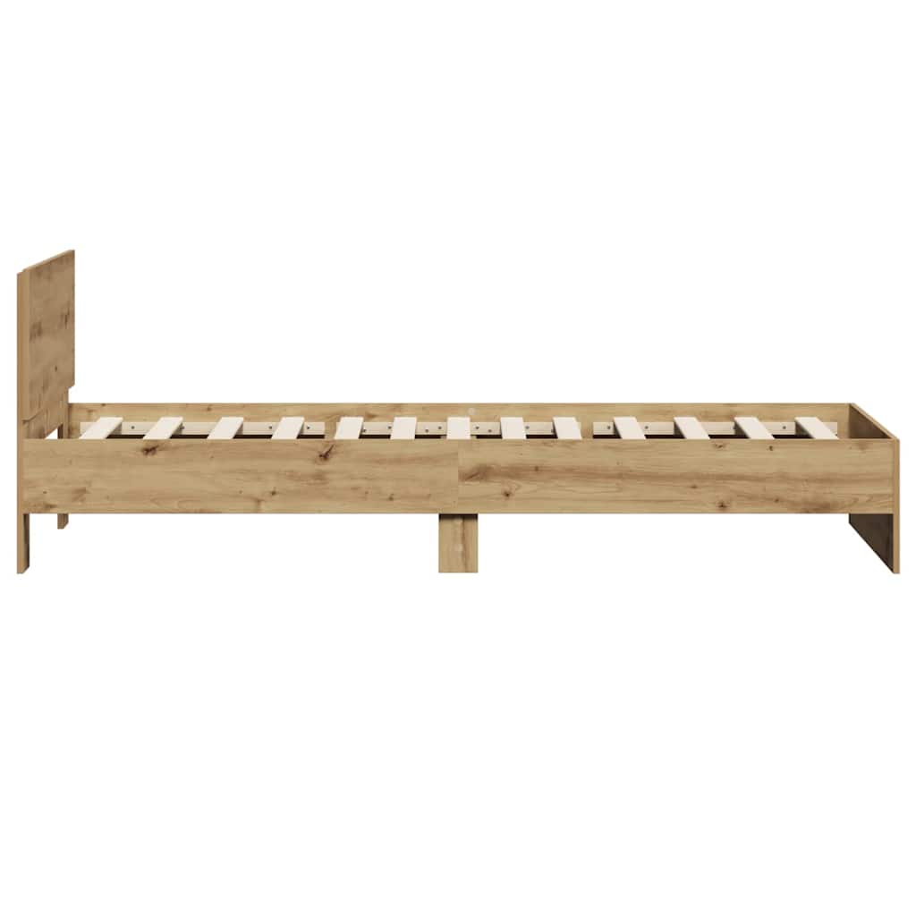 vidaXL Σκελετός Κρεβατιού Artisan Oak 90 x 200 cm Επεξεργασμένο ξύλο
