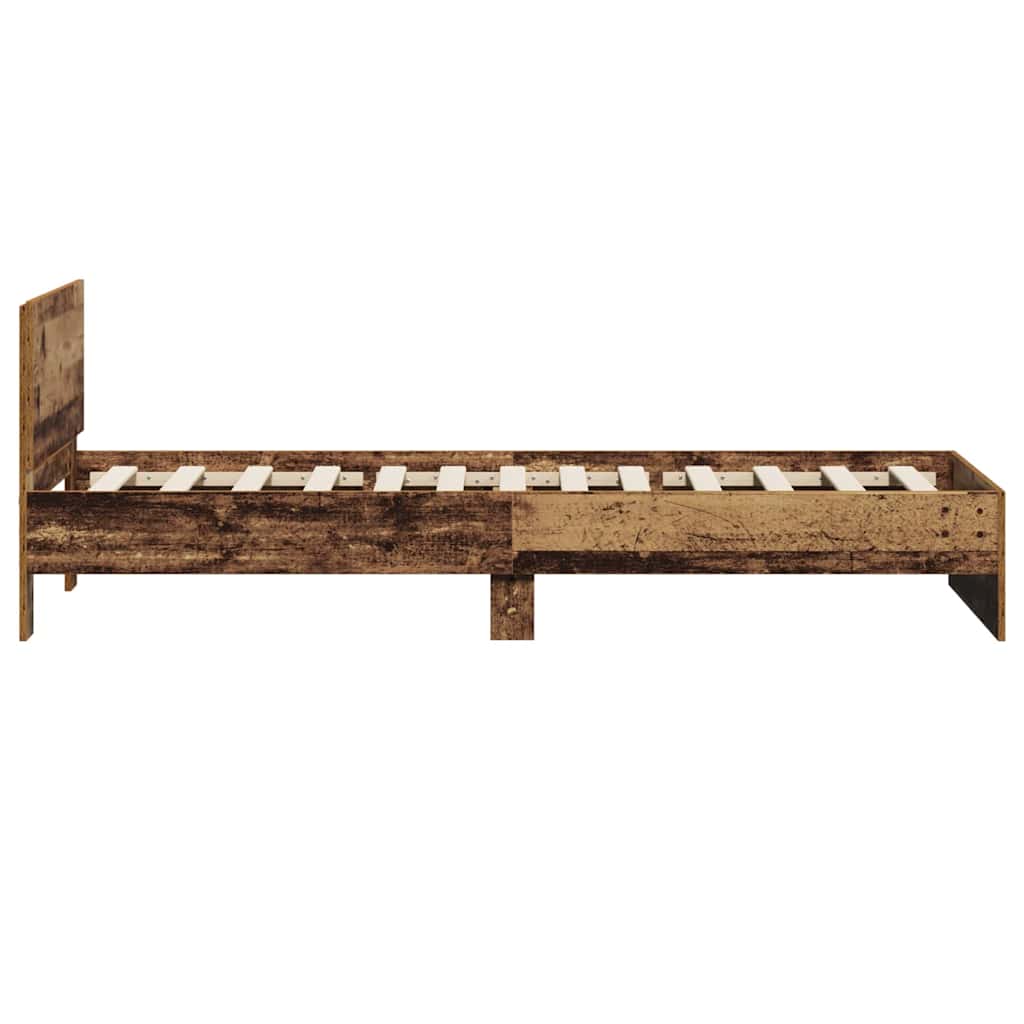 vidaXL Σκελετός Κρεβατιού Παλαιό ξύλο 90 x 190 cm Επεξεργασμένο ξύλο