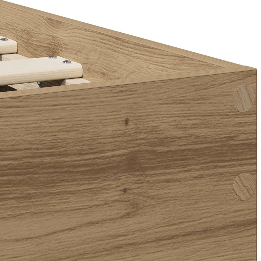 vidaXL Κρεβάτι με Κεφαλάρι Artisan Δρυς 90 x 190 cm Επεξεργασμένο ξύλο