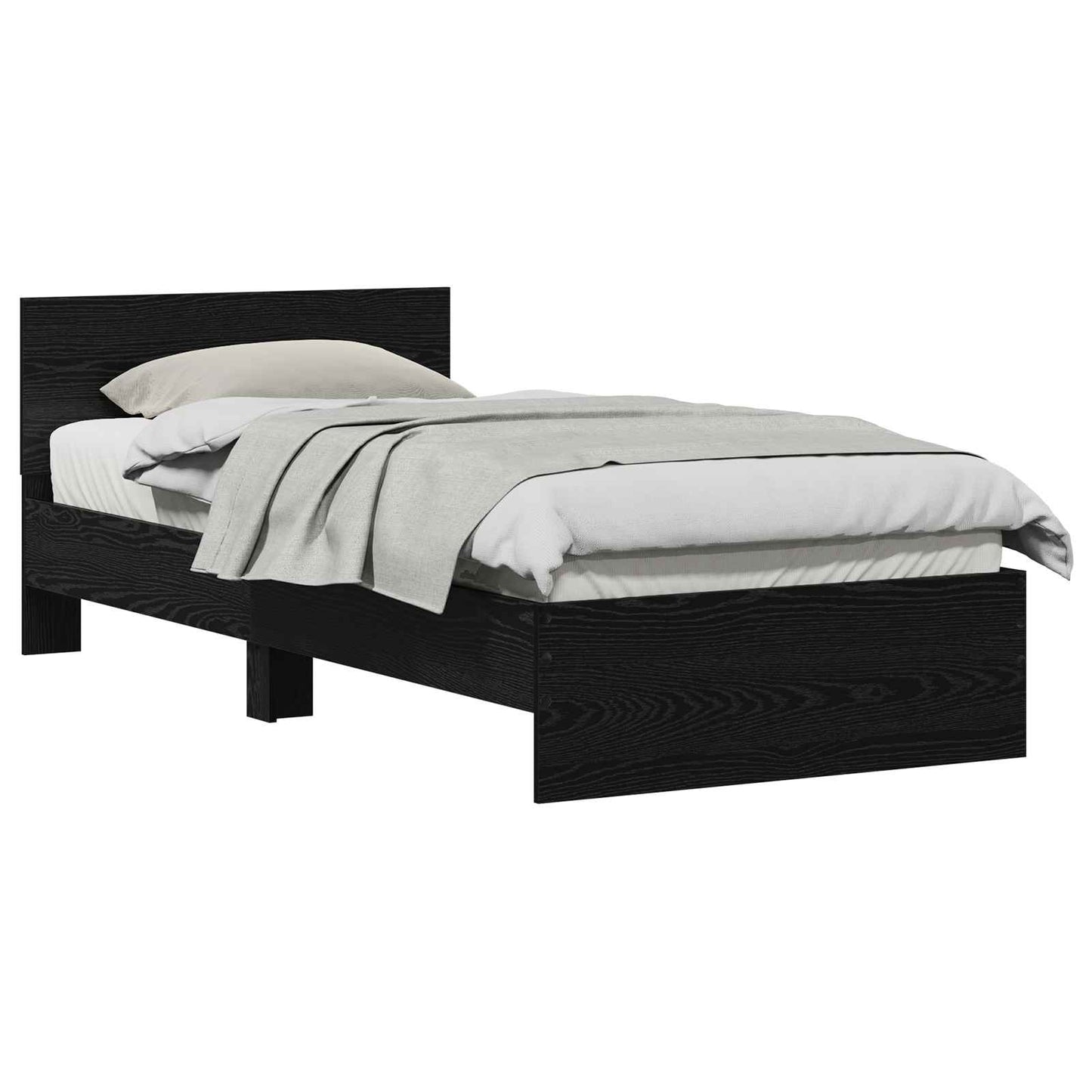 vidaXL Σκελετός Κρεβατιού Μαύρη Οξυά 90 x 190 cm Επεξεργασμένο ξύλο