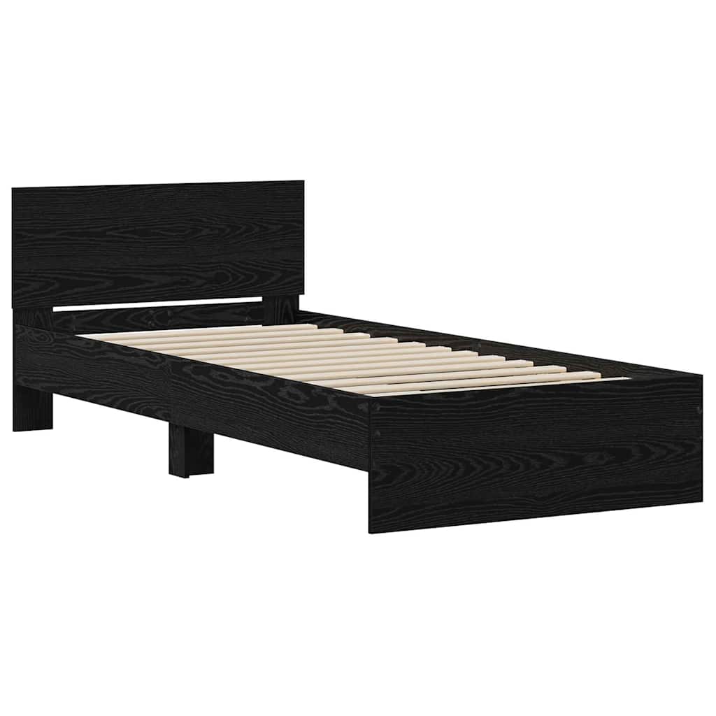 vidaXL Σκελετός Κρεβατιού Μαύρη Οξυά 90 x 190 cm Επεξεργασμένο ξύλο
