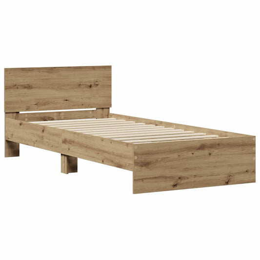 vidaXL Σκελετός Κρεβατιού artisan δρυς 75 x 190 cm Επεξεργασμένο ξύλο