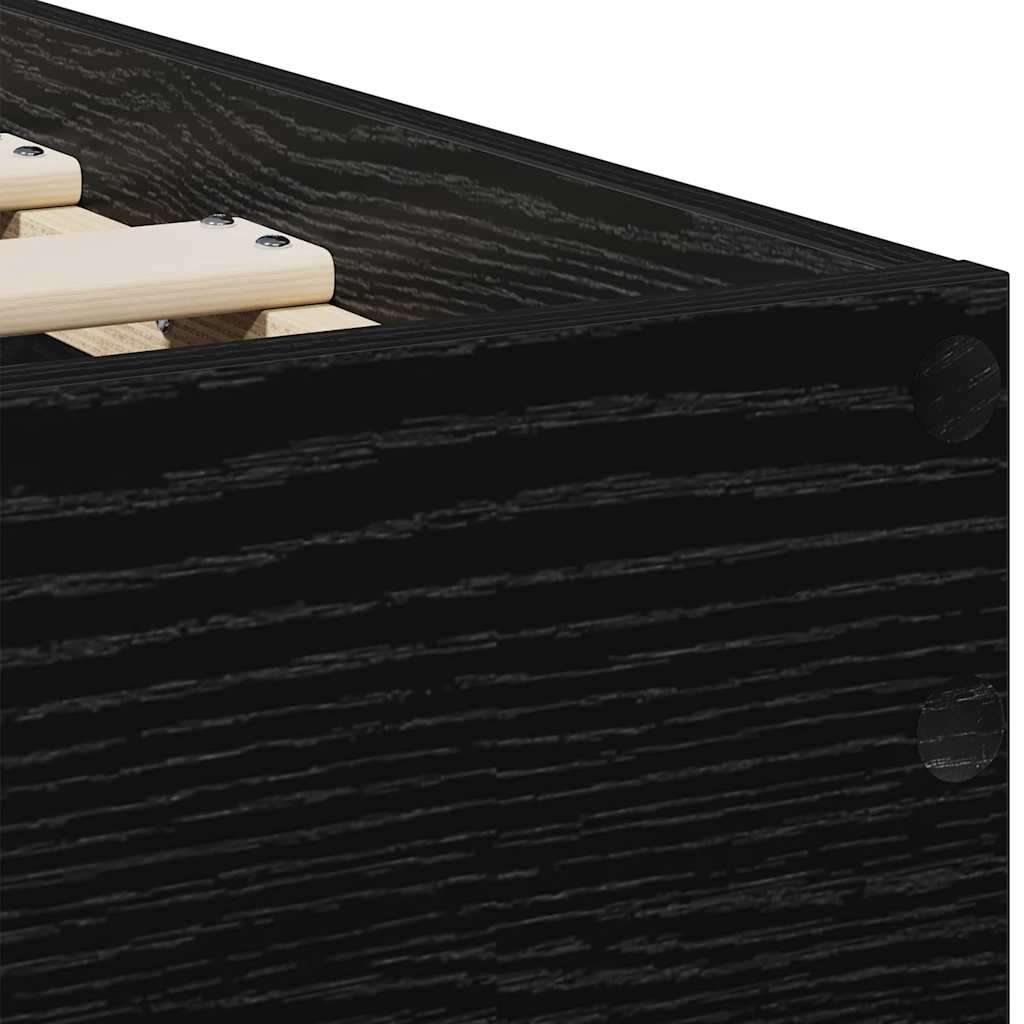 vidaXL Σκελετός Κρεβατιού Μαύρη δρυς 75 x 190 cm Επεξεργασμένο ξύλο