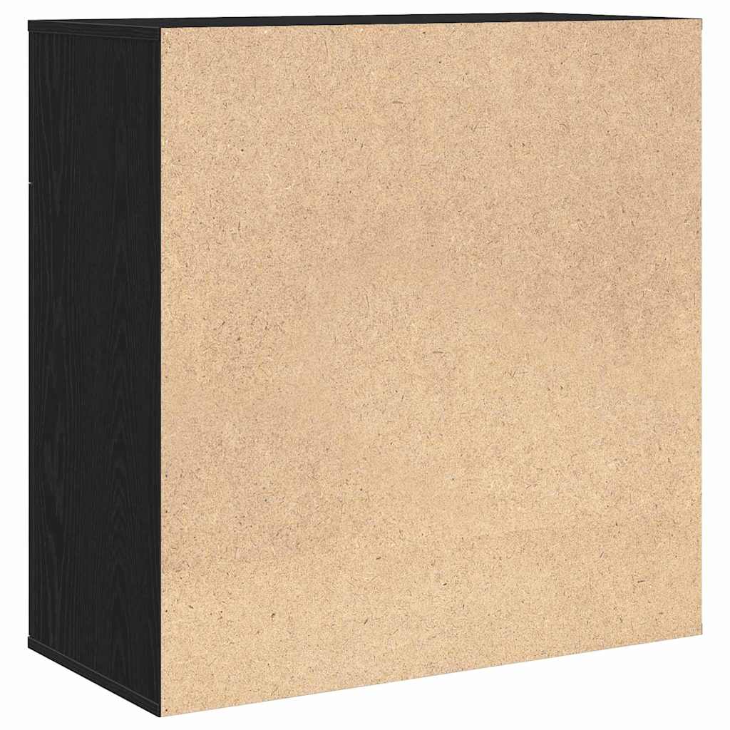 vidaXL Πλαϊνό γραφείο Μαύρη Οξυά 78 x 38 x 80 εκ Επεξεργασμένο ξύλο