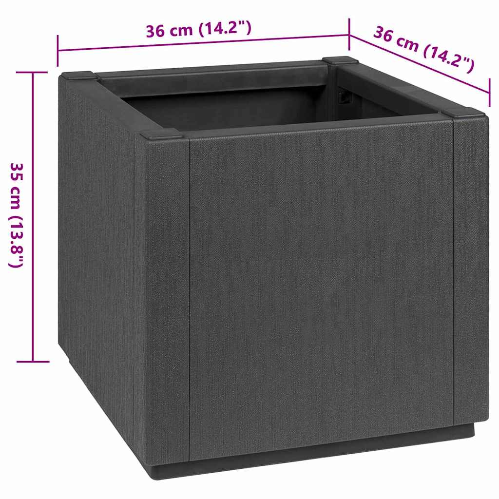 vidaXL Γλάστρα Κήπου Ανθρακί 36 x 36 x 35 εκ. Πολυπροπυλένιο