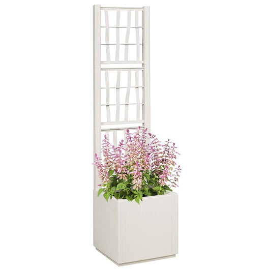 vidaXL Γλάστρα Κήπου Λευκό 36 x 36 x 140 εκ. Πολυπροπυλένιο