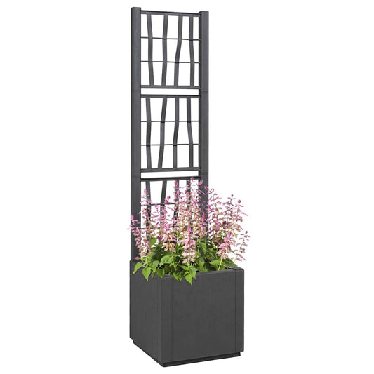 vidaXL Γλάστρα Κήπου Ανθρακί 36 x 36 x 140 εκ. Πολυπροπυλένιο