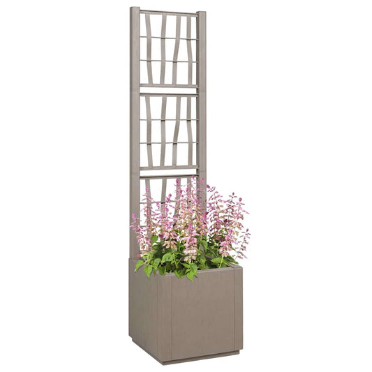 vidaXL Γλάστρα Κήπου Γκρι 36 x 36 x 140 εκ. Πολυπροπυλένιο